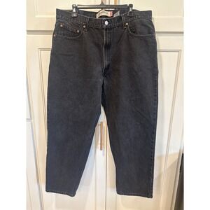 Levis 550 Relaxed Fit Mens Black Denim Jeans W40 L30 Tapered Leg 5-Pocket casual